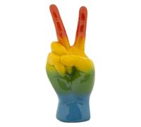 Mano Statuetta Gesto Rainbow Vittoria Dimensioni 14x10xh 36 cm in resina decorata a mano colore multicolor multcolor