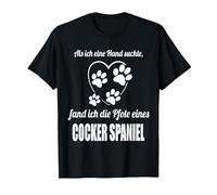 Mano & Zampa, Ho Trovato la Zampa di Un Cocker Spaniel Maglietta, Uomo, Nero, M