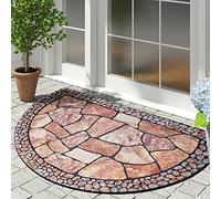 MANO Zerbino per porta d'ingresso, resistente, per ingresso esterno, tappetino di benvenuto per interni, con gomma antiscivolo (53,3 x 83,8 cm, ciottolo)