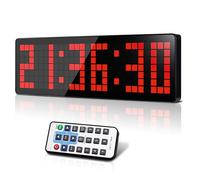 Manoive Timer da Palestra, 16.5" Grande Orologio da Parete Digitale, Gym Timer Intervallo Fitness LED con CountDown/Up Cronometro, Luminosità & Volume Regolabile, Telecomando per Casa Garage Esterno