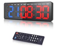 Manoive Timer da Palestra, 16.5" Grande Orologio da Parete Digitale, Gym Timer Intervallo Fitness LED con CountDown/Up Cronometro, Luminosità & Volume Regolabile, Telecomando per Casa Garage Esterno