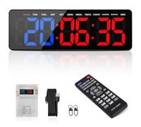 Manoive Timer Palestra Multifunzione,13.2" LED Timer Allenamento a Intervallo, Orologio da Parete Digitale con CountDown/Up, Cronometro, Luminosità & Volume Regolabile