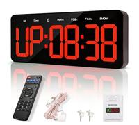 Manoive Timer Palestra Multifunzione, Orologio da Parete Digitale, Gym Timer Intervallo Fitness LED con CountDown/Up Cronometro, Luminosità & Volume Regolabile, Telecomando per Casa Garage Esterno