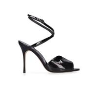 Manolo Blahnik Black Calfskin Stiletto Heel Sandals - EU36/US6