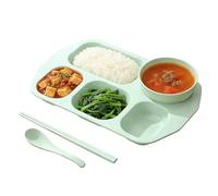 Manolyee Divisi con Scomparti,Stoviglie con 5 Scomparti - Vassoio Portavivande Divisorio,per Bambini, Studenti, Casa, Ufficio, Scuola, Asilo, Pasti, Sala da Pranzo, Ristorante E Picnic