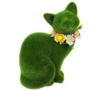 Manolyee Statue Di Gatto Per Giardino Esterno - Scultura Realistica Ricoperta Di Finto Muschio Verde,Scultura Da Patio E Cortile Statuetta Animale - Per Davanzale Libreria Scrivania Prato Prateria