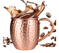 Manolyee Tazze Moscow Mule | Contenitore Da 530ml Lavorato A Mano E Martellato,Le Tazze per il Cocktail Moscow Mule,Per Natale Per E La Casa Per Bere Acqua Tè Birra E Cocktail