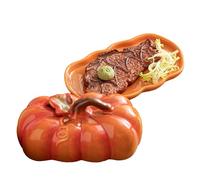 Manolyee Vassoio per Burro,Contenitore Alimenti a Forma di - Porta Dessert e Formaggi Rustico con Coperchio per Centrotavola Autunnale Cucina Sala da Pranzo Festa Halloween Presentazione Frutta