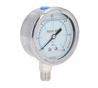 Manometro 1/4 NPT Manometro per vuoto con quadrante trasparente ad alta precisione Alloggiamento in acciaio inossidabile per il settore industriale (0~0,6 MPa)