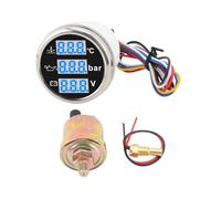 Manometro, 1Pc Misuratore di pressione 'olio temperatura 'acqua barche Voltmetro Display digitale da 52 mm Set triplo calibro a prova di acqua multifunzionale