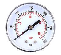 Manometro a doppia scala, quadrante 50 mm, contatore posteriore 1/8 "BSPT Misuratore di gas aria olio acqua(0-300psi 0-20bar)
