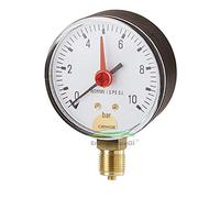 Manometro a molla bourdon con attacco radiale, 0-10Bar- Ø 80mm - 1/4"