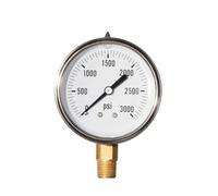 Manometro a riempimento di liquido da 0-3000 PSI, quadrante in acciaio inossidabile da 2,5", 1/4" LM NPT-