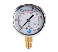 Manometro a vuoto 0-100 0-1500 1/4 '' Connessione inferiore Scala di vuoto Acqua Aria Olio Acqua Aria Olio Manometro