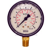 Manometro alla glicerina - scala da 0 a 10 bar - attacco 1/4