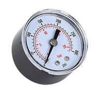 Manometro Assiale Industriale con Doppia Scala, Tipo Puntatore Posteriore, Manometro Meccanico BSPT 1/8" per Pressione Acqua Olio Aria, Misurazione Pressione Fluidi Industriali