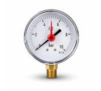 Manometro Autoclave con Attacco Radiale 1/4" 0-10 Bar Ø63mm Misuratore Pressione Acqua per impianti Idraulici