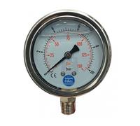 Manometro con glicerina attacco laterale 1/4 cassa inox 63 mm