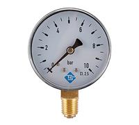 Manometro da 1/4 di pollice 0-10 Bar Manometro Aria Compressa Misuratore di Pressione Aria Acqua Olio Tester Idraulico Manometro 1/4 Npt