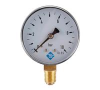 Manometro da 1/4 di pollice 0-10 bar Manometro for aria compressa Misurazione di aria, acqua, olio e gas Tester di pressione idraulica