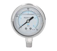 Manometro del Vuoto 1/4in NPT Manometro in Acciaio Inossidabile Manometro Acqua Aria Olio Gas Quadrante Trasparente 0~1,6 MPa