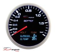 Manometro DEPO Racing 60mm Pressione Olio Temperatura Acqua Volt bar 4 in 1