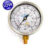 Manometro di bassa pressione scale gas R32 e R410A a bagno di glicerina