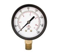 Manometro di servizio da 2-1/2", attacco inferiore da 1/4" NPT, cassa in acciaio, 0-160 PSI