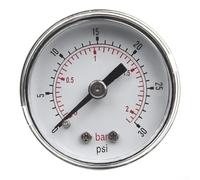 Manometro diametro 40 mm 0 30psi con riempimento glicerina antivibrante, cassa in acciaio inossidabile e installazione filettatura BSPT per uso industriale