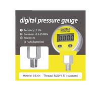 Manometro, Digital Pressure Gauge MD-S260 LCD Stainless Steel Battery Powered Oil Water Air Sensor G1/4 M20-1.5 Portable Industrial(NPT1-4,0-25Mpa)
