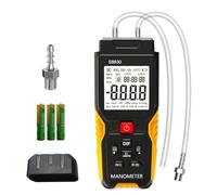 Manometro Digitale Differenziale ± 36,80 KPa, 0,1 Risoluzione 12 Unità, HVAC Dual Port Tester di Pressione Differenziale del Gas Professionale con Allarme di Sovrapressione e Memoria Dati