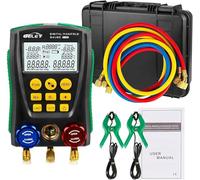 Manometro Digitale HVAC Set Database Refrigeranti,Compatibile con R410a, R32, R22 e 93 refrigeranti, con fascette termiche e tubi flessibili - per manutenzione condizionatori e frigoriferi