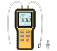 Manometro Digitale Palmare Professionale Manometro Differenziale Digitale per Gas Tester di Pressione del Gas HVAC Manometri Portatile con Connettore a Doppio Tubo, Ampio Display LCD e 12 Unità di