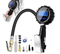 Manometro Digitale per Pneumatici, Manometro Pressione Gomme, Pistola Gonfiaggio Pneumatici con Accessori, Accessori Compressore Aria per Pressione Gomme Di Auto Moto Camion E Biciclette