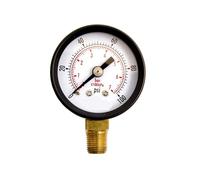 Manometro for servizi pubblici da 1-1/2 pollici, acciaio nero, 1/8 pollici NPT, montaggio inferiore, 0-100 PSI-