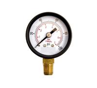 Manometro for servizi pubblici da 1-1/2 pollici, acciaio nero, 1/8 pollici NPT, montaggio inferiore, 0-100 PSI-