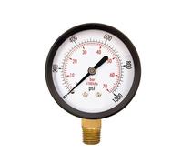 Manometro for servizi pubblici da 1-1/2 pollici, acciaio nero, 1/8 pollici NPT, montaggio inferiore, 0-1.000 PSI-