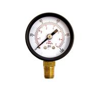 Manometro for servizi pubblici da 1-1/2 pollici, acciaio nero, 1/8 pollici NPT, montaggio inferiore, 0-100 PSI-