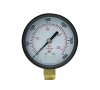 Manometro for servizi pubblici da 1-1/2 pollici, acciaio nero, 1/8 pollici NPT, montaggio inferiore, 0-3.000 PSI-