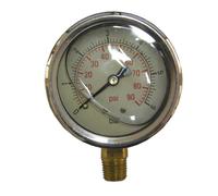 MANOMETRO GLICERINA 0-100 BAR - DIAM 63 MM - DIAM FILETTO 1/4" PRESSIONE IRRO