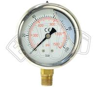 MANOMETRO GLICERINA 0-100 BAR - DIAM 63 MM - DIAM FILETTO 1/4" PRESSIONE IRRO
