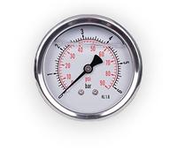 Manometro glicerina attacco assiale, in acciaio inox IP65 63 mm con connettore posteriore, 1/4 glicerina (0-6 bar)