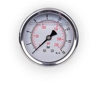 Manometro glicerina attacco assiale, in acciaio inox IP65 63 mm con connettore posteriore, 1/4 glicerina (0-16 bar)