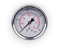 Manometro glicerina attacco assiale, in acciaio inox IP65 63 mm con connettore posteriore, 1/4 glicerina (0-4 bar)