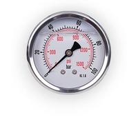Manometro glicerina attacco assiale, in acciaio inox IP65 63 mm con connettore posteriore, 1/4 glicerina (0-10 bar)