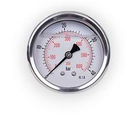 Manometro glicerina attacco assiale, in acciaio inox IP65 63 mm con connettore posteriore, 1/4 glicerina (0-40 bar)
