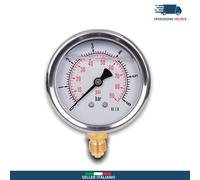 Manometro Glicerina Attacco Radiale, in Acciaio Inox IP65 63 Mm