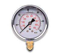 Manometro glicerina attacco radiale, in acciaio inox IP65 63 mm con connettore dal basso, 1/4 glicerina (0-60 bar)