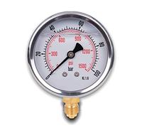 Manometro glicerina attacco radiale, in acciaio inox IP65 63 mm con connettore dal basso, 1/4 glicerina (0-100 bar)