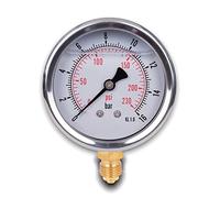 Manometro glicerina attacco radiale, in acciaio inox IP65 63 mm con connettore dal basso, 1/4 glicerina (0-16 bar)
